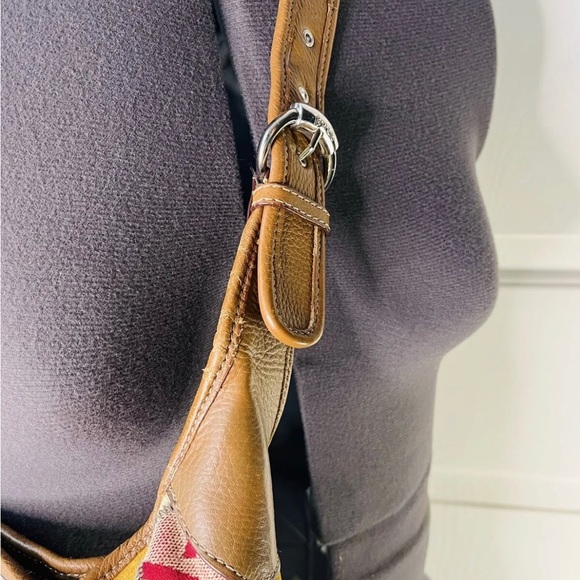 Tignanello Y2K Soho Shoulder Bag Leather Patchwork Buckle Metallic Colorful - Picture 4 of 11